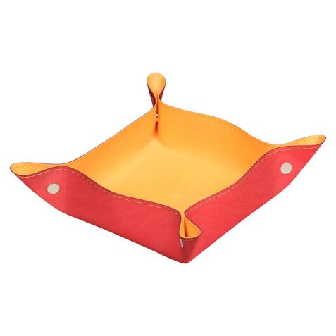 Rhodiarama vide-poche réversible simili cuir italien 12x12x4,5 cm - Corail