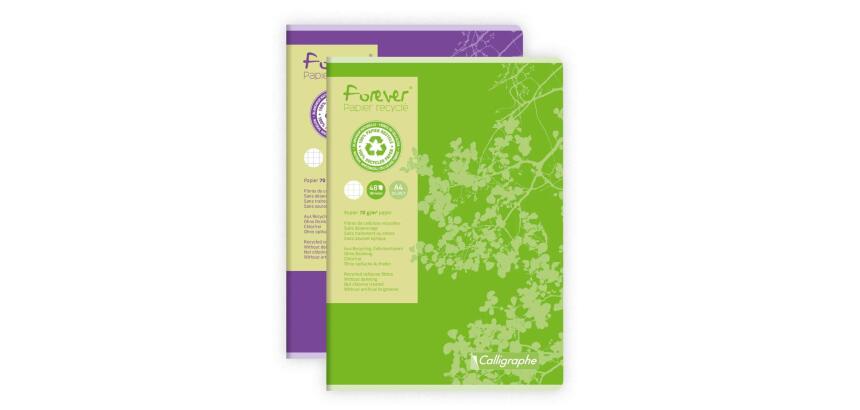 Cahier piqué FOREVER A4 96 pages petits carreaux 70 g - Assortis