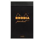 Bloc Pocket Rhodia 7,5x12 cm ligné - Noir