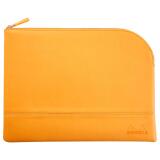 Rhodiarama pochette zippée en simili cuir - taille L (21x28 cm) - Orange
