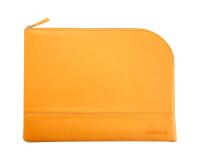 Rhodiarama pochette zippée en simili cuir - taille L (21x28 cm) - Orange