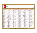 Calendrier Tricolore 13 x 17 cm Semestriel 2026 - rouge, noir et or