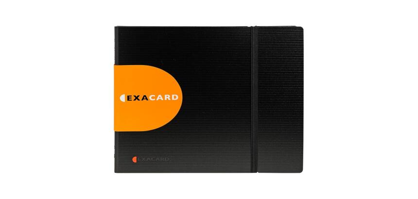 Porte cartes de visite Exacard à pochettes détachables 240 cartes Exactive® - 20x25cm - Noir