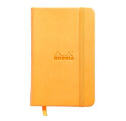 Webnotebook 9x14 cm 192 pages uni papier ivoire 90g fermeture élastique - Orange