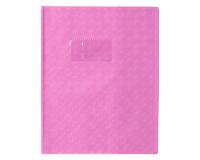 Protège-cahiers grain losange PVC 18/100ème avec porte-étiquette 17x22 cm - Violet