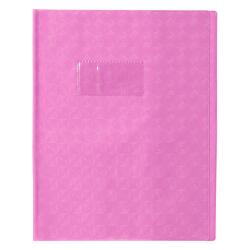 Protège-cahiers grain losange PVC 18/100ème avec porte-étiquette 17x22 cm