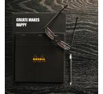 Bloc agrafé Rhodia Le Carré N°210 21x21 cm 80 feuillets petits carreaux 5x5 80g - Noir
