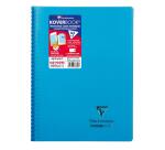 Cahier reliure intégrale enveloppante Koverbook A4 160 pages petits carreaux couverture polypropylène transparent - Assortis