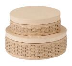 Assortiment 2 boîtes tressées rondes - Kraft