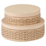 Assortiment 2 boîtes tressées rondes - Kraft