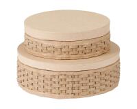 Assortiment 2 boîtes tressées rondes - Kraft