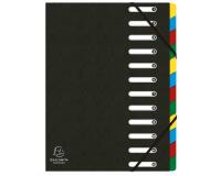 Trieur HARMONIKA® à fenêtres avec élastiques véritable carte lustrée 12 compartiments