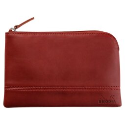 Rhodiarama pochette zippée en simili cuir - taille S (11x17 cm) - Lie de vin