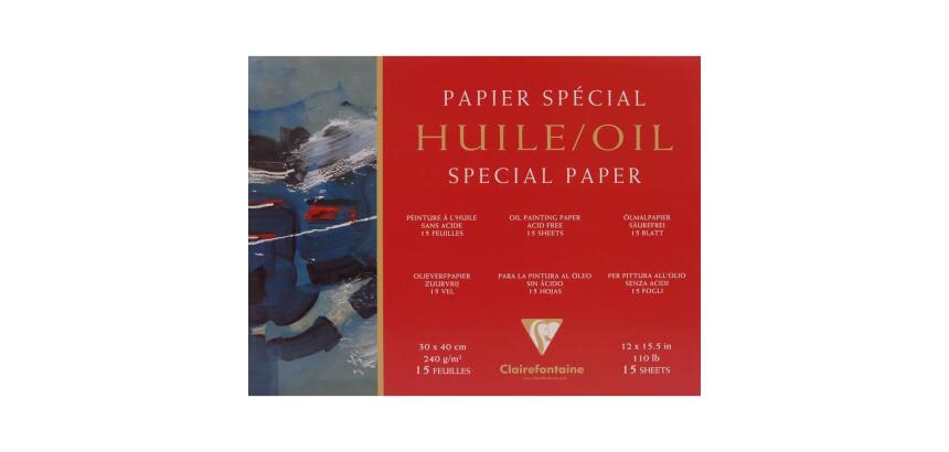 Papier Huile bloc collé 4 côtés 15F 30x40cm 240g