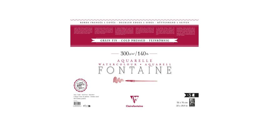 Fontaine paquet 4 bords frangés 3F 56x76cm 300g grain fin