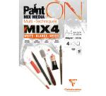 PaintON MIX4 bloc collé 12F A4 250g assorti 4x3F