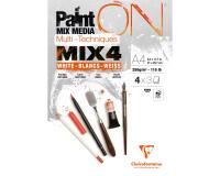 PaintON MIX4 bloc collé 12F A4 250g assorti 4x3F