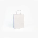Paq.25 sacs kraft lisse, 16x8x21cm,Blanc - Blanc