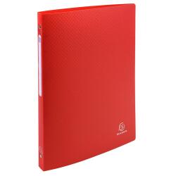 Ringbuch aus PP 500µ mit 4 Ringen 15mm, Rücken 20mm, blickdicht, für Format DIN A4 - Rot