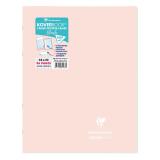 Cahier piqué Koverbook Blush 24x32cm 96 pages grands carreaux couverture polypropylène opaque bicolore - Rose poudré/Menthe à l'eau