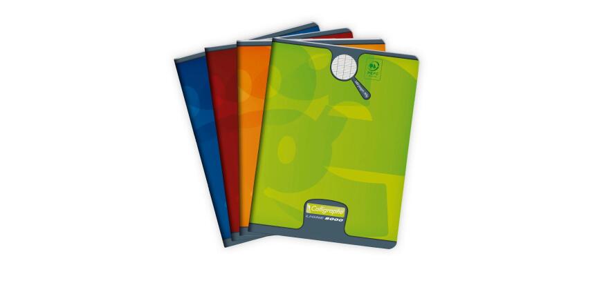 Cahier piqué 8000 CARTE 17x22 cm 140 pages grands carreaux 90 g - Assortis