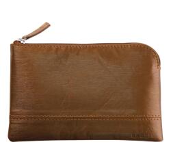 Rhodiarama pochette zippée en simili cuir - taille S (11x17 cm) - Bronze