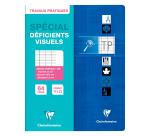 Cahier Travaux Pratiques piqué déficients visuels 17x22cm 64 pages grands carreaux noirs 2,5mm agrandis 10x10 + uni Couleur aléatoire - Assortis