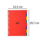 Intercalaires carte marbrée 220g 8 positions - A4 - Assorties vives
