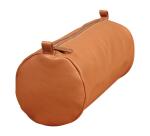 Trousse en cuir Age Bag Grande ronde 22xØ8 cm - Tabac