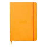 Rhodiarama carnet souple ORANGE A5 160 pages 5/5 papier ivoire 90 g/m2, fermeture élastique - Orange