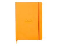 Rhodiarama carnet souple ORANGE A5 160 pages 5/5 papier ivoire 90 g/m2, fermeture élastique - Orange