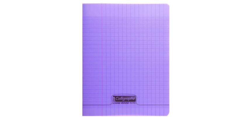 Cahier piqué 8000 POLYPRO 17x22 cm 60 pages grands carreaux 90 g - Violet