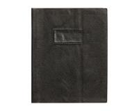 Protège-cahiers grain cuir PVC 22/100ème 17x22 cm - Noir