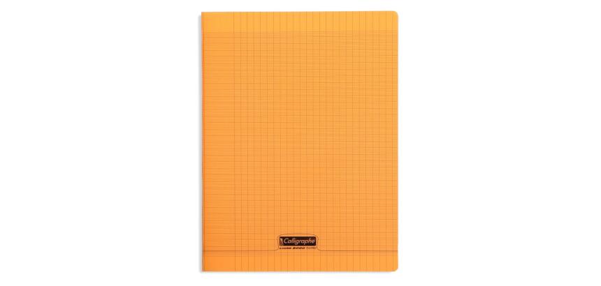 Cahier piqué 8000 POLYPRO 24x32 cm 192 pages grands carreaux 90 g - Orange