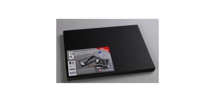 Carton Mousse lot 5 feuilles A3 5mm - Noir