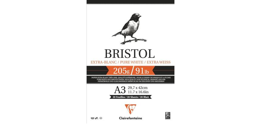 Bristol bloc collé 20F A3 205g