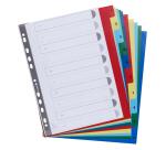 Intercalaires imprimés numériques PP couleurs 12/100e - 10 positions - A4+ - Assorties vives