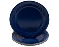 20 runde Pappteller, 23 cm - Marineblau