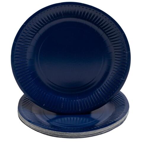 Platos de cartón sin plástico - Ø 23 cm - Azul marino