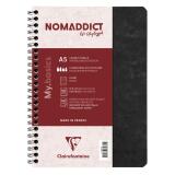 Clairefontaine Nomaddict Notebook - A5 - Lined - 50 Sheets - 90gsm ? Wirebound - Black