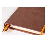 Rhodiarama Goalbook rembordé rigide A5 240 pages dot papier blanc 90g - Chocolat