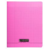 Cahier piqué 8000 POLYPRO 24x32 cm 48 pages grands carreaux 90 g - Rose