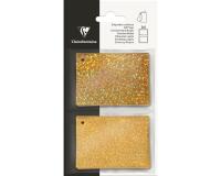 Etiquettes Cadeaux holo/pailletées, or - Or