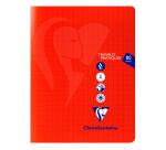 Cahier Travaux Pratiques piqué Mimesys 17x22cm 80 pages grands carreaux + uni couverture polypropylène Couleur aléatoire - Assortis