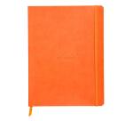 Rhodiarama carnet souple 19x25 cm 160 pages dot papier ivoire 90g fermeture élastique - Tangerine