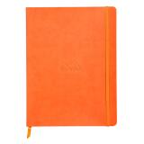 Rhodiarama carnet souple 19x25 cm 160 pages dot papier ivoire 90g fermeture élastique - Tangerine