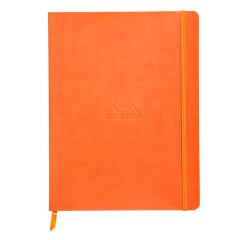 Rhodiarama carnet souple 19x25 cm 160 pages dot papier ivoire 90g fermeture élastique - Tangerine