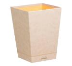 Rhodiarama corbeille à papier simili cuir italien 27x27x32 cm - Beige
