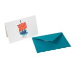 CARTE DOUBLE + ENVELOPPE C6 ENCRE&PLUME, SOUS SACHET