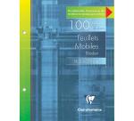 Feuillets mobiles sous étui 16,5x21cm 100 pages perforées 2 trous ligné + marge - Blanc